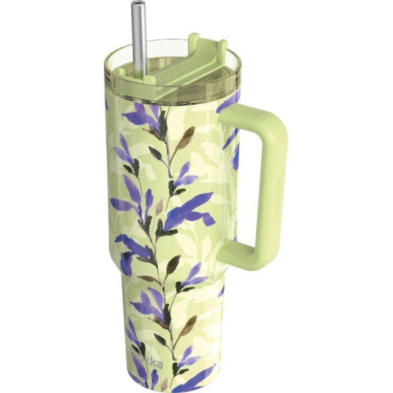 Quokka Stream - Stainless Steel Thermal Mug 1200 Ml With Straw (Matcha) - (40041)
