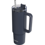 Quokka Stream - Stainless Steel Thermal Mug 950 Ml With Straw (Black) - (40034)