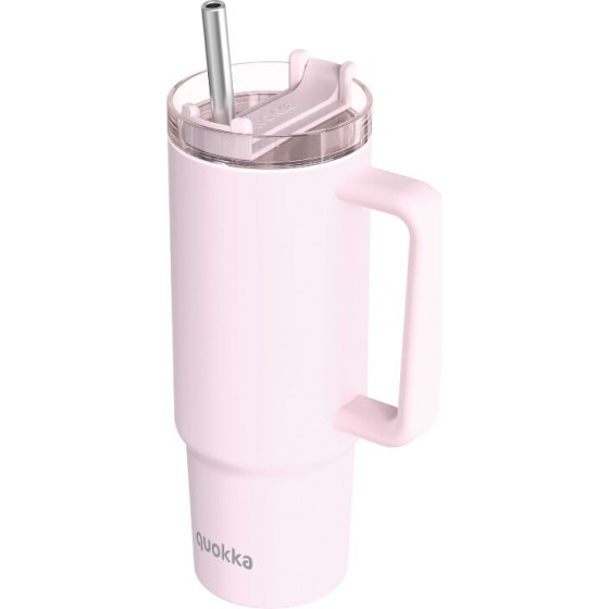 Quokka Stream - Stainless Steel Thermal Mug 950 Ml With Straw (Light Pink) - (40037)