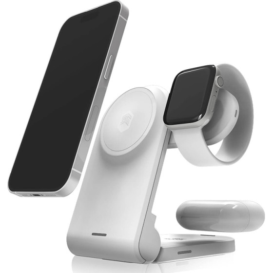 STM Chargetree Mag - 3-in-1 Mobile Wireless Charger With Magsafe (white) - (STM-931-398Z-01)