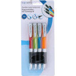 Topwrite - Ballpoint Pen Set With Rubber Grip Blue 4 pcs. - (E8711252798851)