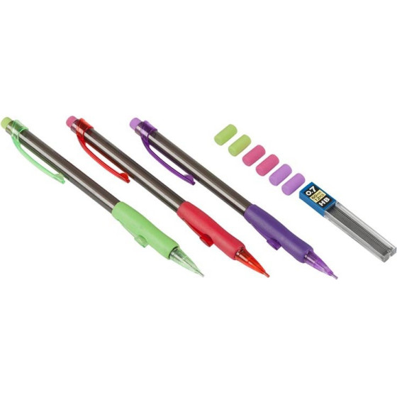 Topwrite - Mechanical Pencil Set With Replaceable Refills + Erasers 10 Elements - (E8711252988580)