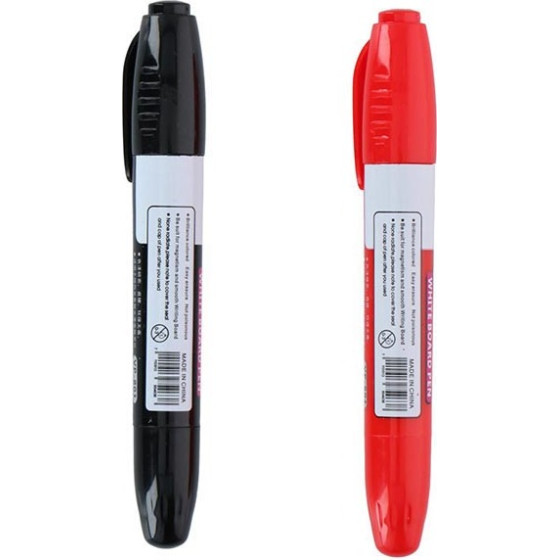 Topwrite - Set Of Double Dry Erase Board Markers 2 pcs. (Black/Red) - (E8711252268538)