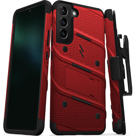 Zizo Bolt Bundle Samsung Galaxy S22+ Case - Red & Black - (BOLT-SAMGS22PL-RDBK)