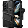 Zizo Bolt Series - Armoured Case For Samsung Galaxy S23 With 9H Glass For Screen + Holder With Stand (Black) - (BOLT-SAMGS23-BKBK)