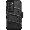 Zizo Bolt Series - Armoured Case For Samsung Galaxy S23 With 9H Glass For Screen + Holder With Stand (Black) - (BOLT-SAMGS23-BKBK)