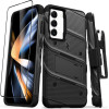 Zizo Bolt Series - Armoured Case For Samsung Galaxy S23+ With 9H Glass For Screen + Holder With Stand (Black) - (BOLT-SAMGS23P-BKBK)