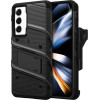 Zizo Bolt Series - Armoured Case For Samsung Galaxy S23+ With 9H Glass For Screen + Holder With Stand (Black) - (BOLT-SAMGS23P-BKBK)