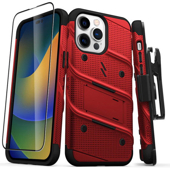 Zizo Bolt Series - Case For Iphone 14 Pro Max (Red) - (BOLT-IPH14PROMAX-RDBK)
