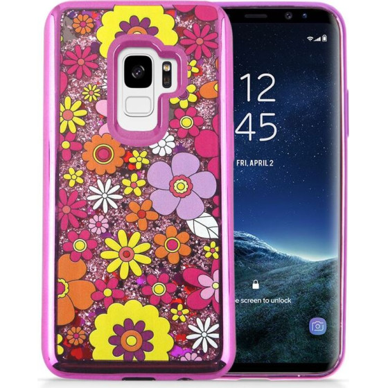 Zizo Liquid Glitter Star Case For Samsung Galaxy S9 (Multiflowers) - (1GLST2-SAMGS9-MTFL)