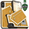 Zizo Nebula Wallet Case - Wallet Back And Zipper Pouch With Tempered Glass Screen Protector For Iphone X (Light Brown/Brown) - (NEB-IPH8-LBBR)