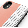 Zizo Retro Series - Wallet Back With Magnetic Closure And Built-In Kickstand For Iphone Xs / X (Peach/Silver) - (RET-IPH8-PHSL)