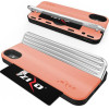 Zizo Retro Series - Wallet Back With Magnetic Closure And Built-In Kickstand For Iphone Xs / X (Peach/Silver) - (RET-IPH8-PHSL)