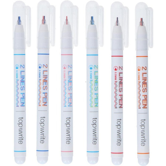 Topwrite - Double Line Ballpoint Pen Set 6 Elements - (E8711252267777)