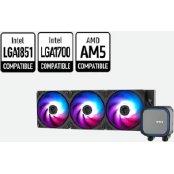 MSI Hydro Cooler Mag Coreliquid A13 360, ARGB, Intel LGA1851/1700/1200/1156/1155/1151/1150, Amd AM5/AM4, 3YW. - (306-7ZWDA11-L80)