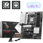 MSI Mb Pro B850-P WIFI, Socket Amd AM5, Cs Amd B850, 4 Dimm Sockets DDR5, HDMI, PCI-E Gen 5.0, Lan 5G, ATX, 3YW. - (911-7E56-002)