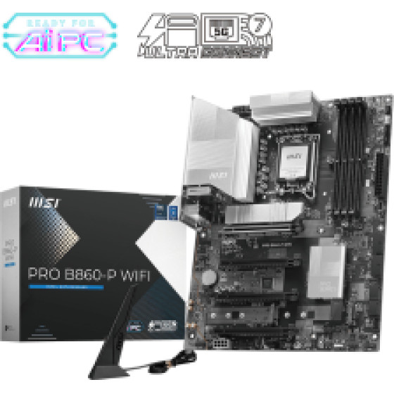 MSI Mb Pro B860-P WIFI, Socket LGA1851 CPU, Cs Intel B860, 4 Dimm Sockets DDR5 HDMI/ DP, PCI-E Gen 5.0, Lan 5G, ATX, 3YW. - (911-7E41-001)