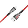Borofone Highway - 1.2m Usb To Lightning Connection Cable (Black / Red) - (BFO-BU23-L-BR)
