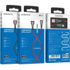Borofone Highway - 1.2m Usb To Lightning Connection Cable (Black / Red) - (BFO-BU23-L-BR)