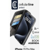 Cellularline Book Agenda - Case For Iphone 15 Pro Max With Microban Coating (black) - (BOOKAG2IPH15PRMK)