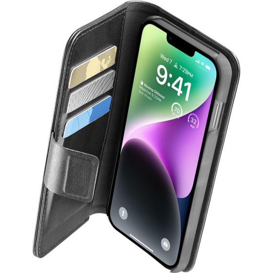 Cellularline Book Agenda - Iphone 14 Case With Microban Coating (black) - (BOOKAG2IPH14K)