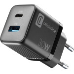 Cellularline Multipower Micro Gan - USB-C & USB-A Power Delivery 30W Mains Charger (black) - (ACHUSBGAN2PD30WK)