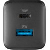 Cellularline Multipower Micro Gan - USB-C & USB-A Power Delivery 30W Mains Charger (black) - (ACHUSBGAN2PD30WK)