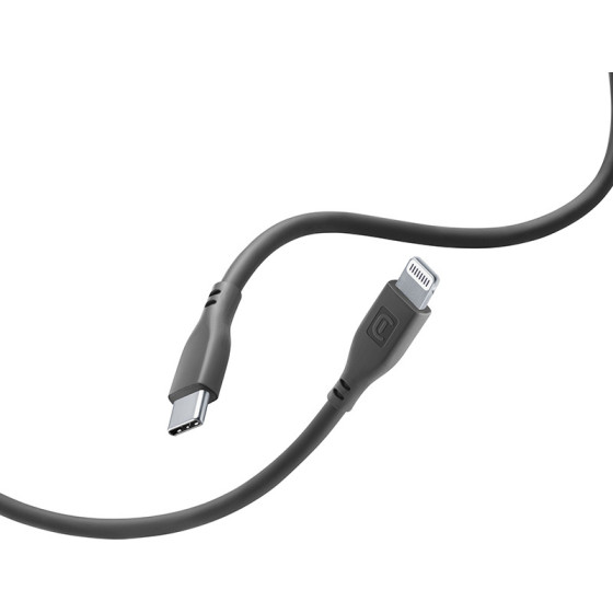 Cellularline Soft Cable - USB-C To Lightning Cable Mfi Certified 1.2 m (black) - (USBDATASOFTC2LMFIK)