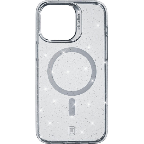 Cellularline Sparkle Mag - Iphone 15 Pro Magsafe Case (Transparent) - (SPARKMAGIPH15PROT)