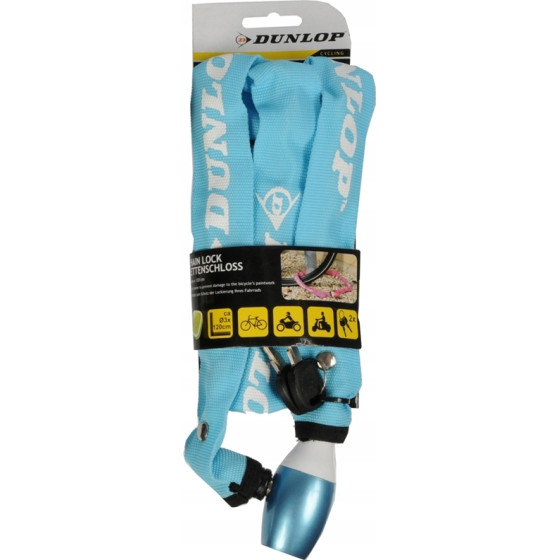 Dunlop - Bicycle Lock With Chain Lock 120cm (Blue) - (8711252416984BLUE)