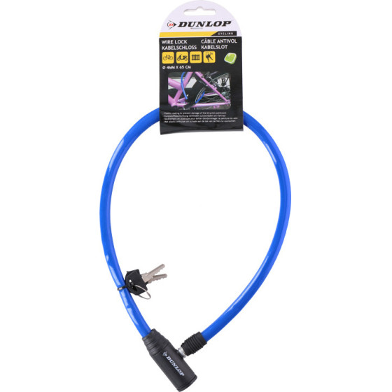 Dunlop - Cable, anti-Theft Bicycle Lock (blue) - (8711252029252BLUE)