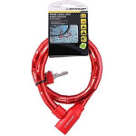 Dunlop anti-Theft Bicycle Key Lock (red) - (8711252563749_RED)