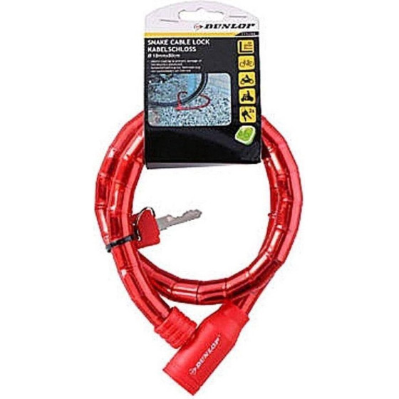 Dunlop anti-Theft Bicycle Key Lock (red) - (8711252563749_RED)
