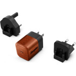 Energizer Ultimate - Multiplug Eu / Uk / Us Gan 20W Pd Mains Charger (Walnut burl) - (A20MUWO)