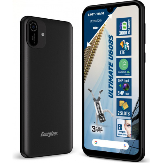 Energizer Ultimate U608S - Smartphone 2GB Ram 32GB 6.08'' 4G Dual Sim Eu (Black) - (U608SEU)