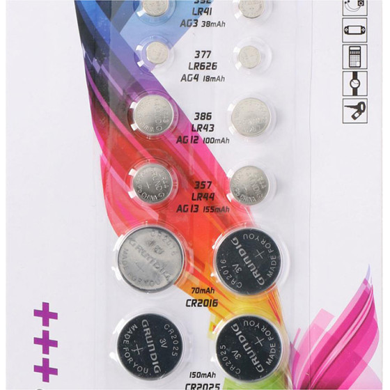 Grundig - Alkaline Flat Battery Set Ag / Cr 14 pcs. - (871125285577)