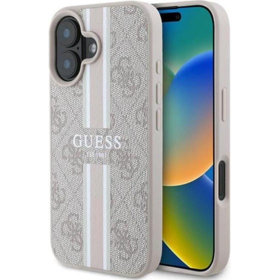 Guess 4G Printed Stripes Magsafe - Case Iphone 16 Plus (pink) - (GUHMP16MP4RPSP)