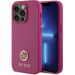 Guess 4G Strass Metal Logo - Case For Iphone 15 Pro Max (pink) - (GUHCP15XPS4DGPP)