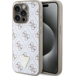 Guess 4G Triangle Metal Logo - Case For Iphone 15 Pro Max (white) - (GUHCP15XPG4GPH)