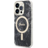 Guess Bundle Pack Magsafe Iml Marble - Set Of Case For Iphone 14 Pro Max + Magsafe Charger (Black/Gold) - (GUBPP14XHMEACSK)