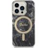 Guess Bundle Pack Magsafe Iml Marble - Set Of Case For Iphone 14 Pro Max + Magsafe Charger (Black/Gold) - (GUBPP14XHMEACSK)