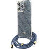 Guess Crossbody Cord 4G Print - Iphone 15 Pro Case (blue) - (GUHCP15LHC4SEB)