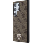Guess Grip Stand 4G Triangle Strass Logo - Case Samsung Galaxy S24 Ultra (Brown) - (GUHCS24LPGS4TDW)
