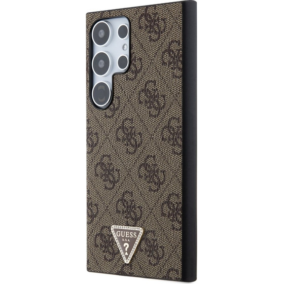 Guess Grip Stand 4G Triangle Strass Logo - Case Samsung Galaxy S24 Ultra (Brown) - (GUHCS24LPGS4TDW)