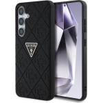 Guess Hot Stamp 4G Pattern Triangle Metal Logo - Case For Samsung Galaxy S25 (black) - (GUHCS25SPGP4STRK)