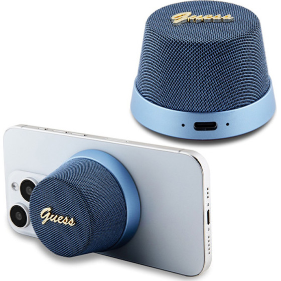 Guess Magnetic Script Metal Logo - Bluetooth Speaker V5.3 (blue) - (GUWSC3ALSMB)