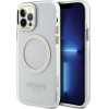 Guess Metal Outline Magsafe - Case For Iphone 12 / Iphone 12 Pro (Transparent / Gold) - (GUHMP12MHTRMD)