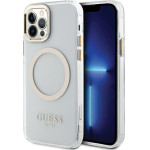 Guess Metal Outline Magsafe - Case For Iphone 12 / Iphone 12 Pro (Transparent / Gold) - (GUHMP12MHTRMD)