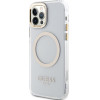 Guess Metal Outline Magsafe - Case For Iphone 12 / Iphone 12 Pro (Transparent / Gold) - (GUHMP12MHTRMD)