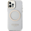 Guess Metal Outline Magsafe - Case For Iphone 12 / Iphone 12 Pro (Transparent / Gold) - (GUHMP12MHTRMD)